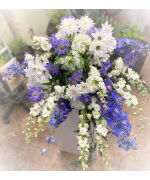 Blue and White Sheaf funerals Flowers